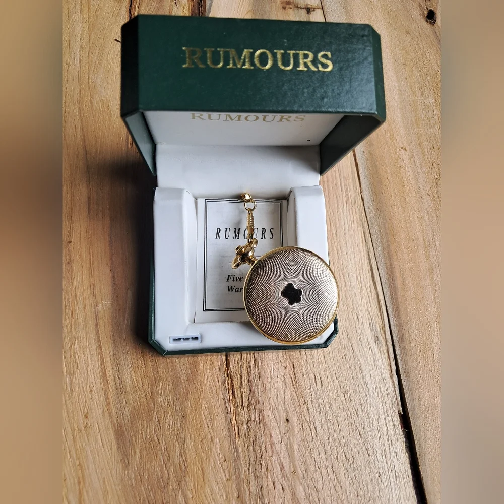 Rumours Gold Pocket Watch NIB Vintage